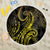Polynesia Plumeria Lei Beach Blanket Black Gold Curves Motif