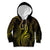 Polynesia Plumeria Lei Kid Hoodie Black Gold Curves Motif