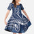 Polynesia Plumeria Lei Family Matching Summer Maxi Dress and Hawaiian Shirt Navy Blue Curves Motif