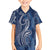 Polynesia Plumeria Lei Family Matching Summer Maxi Dress and Hawaiian Shirt Navy Blue Curves Motif
