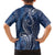 Polynesia Plumeria Lei Kid Hawaiian Shirt Navy Blue Curves Motif
