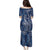 Polynesia Plumeria Lei Puletasi Navy Blue Curves Motif