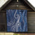 Polynesia Plumeria Lei Quilt Navy Blue Curves Motif