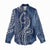 Polynesia Plumeria Lei Women Casual Shirt Navy Blue Curves Motif