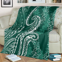 Polynesia Plumeria Lei Blanket Sage Green Curves Motif