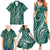 Polynesia Plumeria Lei Family Matching Summer Maxi Dress and Hawaiian Shirt Sage Green Curves Motif