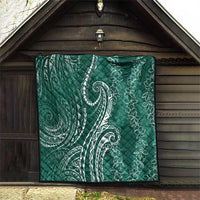 Polynesia Plumeria Lei Quilt Sage Green Curves Motif