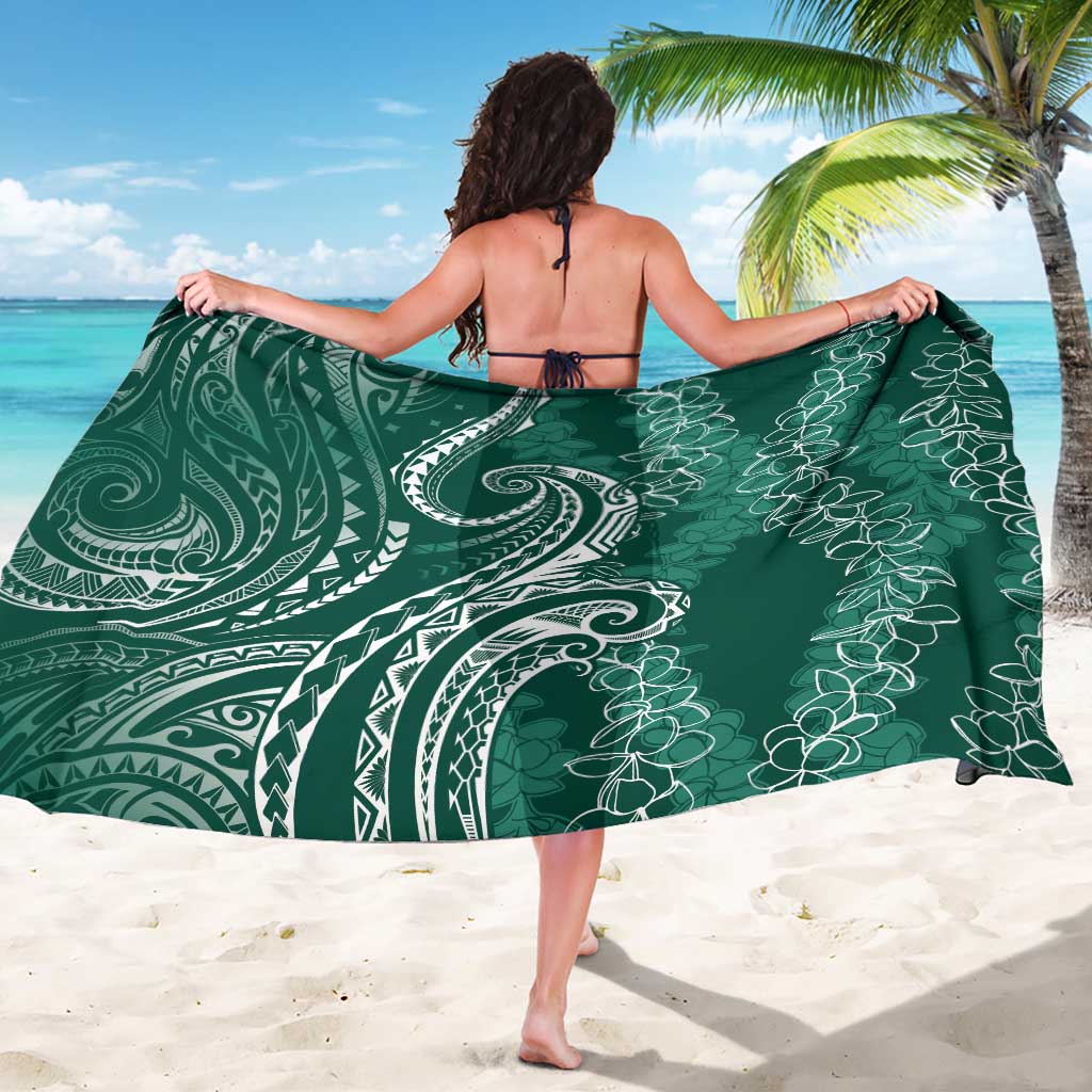 Polynesia Plumeria Lei Sarong Sage Green Curves Motif
