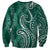 Polynesia Plumeria Lei Sweatshirt Sage Green Curves Motif