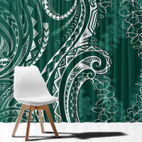 Polynesia Plumeria Lei Window Curtain Sage Green Curves Motif