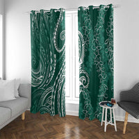 Polynesia Plumeria Lei Window Curtain Sage Green Curves Motif