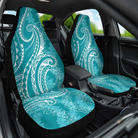 Polynesia Plumeria Lei Car Seat Cover Teal Curves Motif LT7 One Size Teal - Polynesian Pride