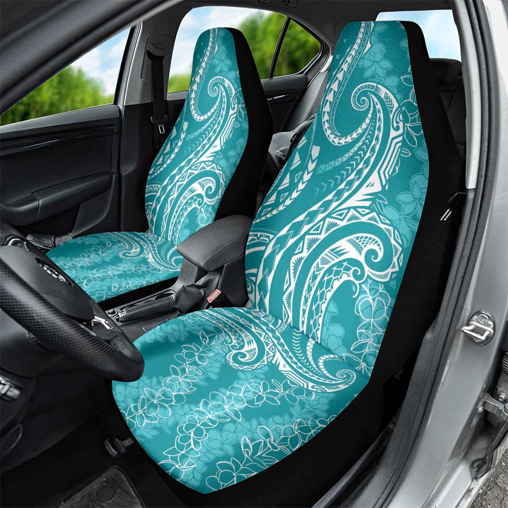 Polynesia Plumeria Lei Car Seat Cover Teal Curves Motif LT7 - Polynesian Pride