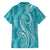 Polynesia Plumeria Lei Family Matching Summer Maxi Dress and Hawaiian Shirt Teal Curves Motif