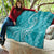 Polynesia Plumeria Lei Quilt Teal Curves Motif