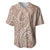 Polynesia Plumeria Lei Baseball Jersey Beige Curves Motif