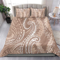 Polynesia Plumeria Lei Bedding Set Beige Curves Motif