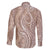 Polynesia Plumeria Lei Family Matching Off The Shoulder Long Sleeve Dress and Hawaiian Shirt Beige Curves Motif