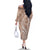 Polynesia Plumeria Lei Family Matching Off The Shoulder Long Sleeve Dress and Hawaiian Shirt Beige Curves Motif