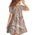 Polynesia Plumeria Lei Family Matching Off Shoulder Short Dress and Hawaiian Shirt Beige Curves Motif