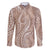 Polynesia Plumeria Lei Family Matching Off Shoulder Short Dress and Hawaiian Shirt Beige Curves Motif