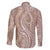 Polynesia Plumeria Lei Family Matching Off Shoulder Short Dress and Hawaiian Shirt Beige Curves Motif