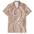 Polynesia Plumeria Lei Family Matching Tank Maxi Dress and Hawaiian Shirt Beige Curves Motif