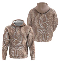 Polynesia Plumeria Lei Hoodie Beige Curves Motif