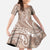 Polynesia Plumeria Lei Kid Short Sleeve Dress Beige Curves Motif