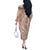 Polynesia Plumeria Lei Off The Shoulder Long Sleeve Dress Beige Curves Motif