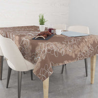 Polynesia Plumeria Lei Tablecloth Beige Curves Motif