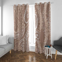 Polynesia Plumeria Lei Window Curtain Beige Curves Motif