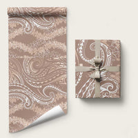 Polynesia Plumeria Lei Wrapping Paper Beige Curves Motif