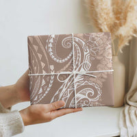 Polynesia Plumeria Lei Wrapping Paper Beige Curves Motif