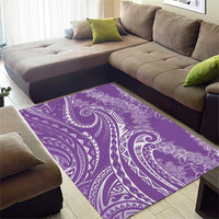 Polynesia Plumeria Lei Area Rug Periwinkle Curves Motif