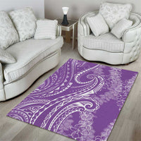 Polynesia Plumeria Lei Area Rug Periwinkle Curves Motif