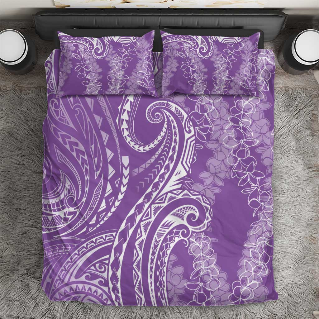Polynesia Plumeria Lei Bedding Set Periwinkle Curves Motif LT7 Periwinkle - Polynesian Pride