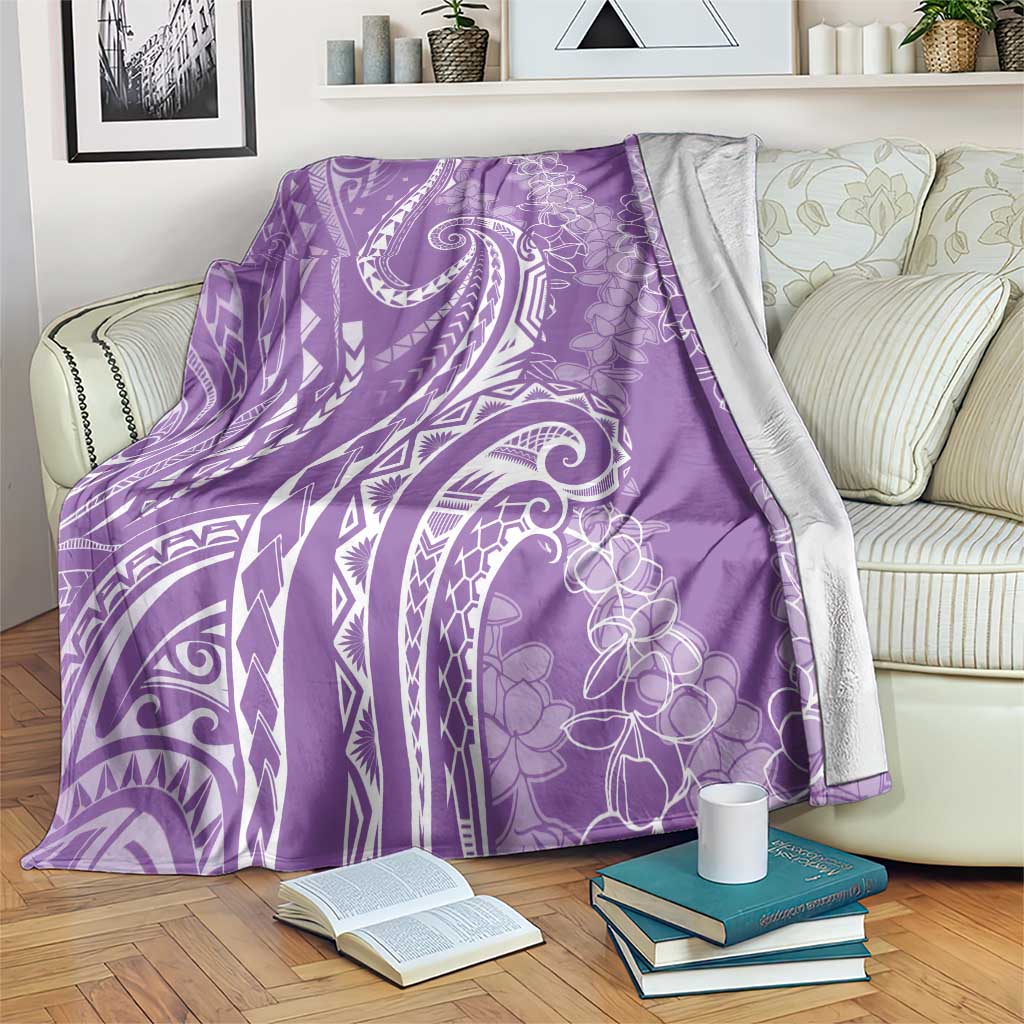 Polynesia Plumeria Lei Blanket Periwinkle Curves Motif LT7 Periwinkle - Polynesian Pride