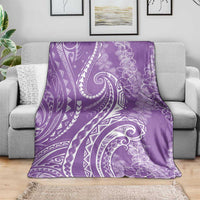 Polynesia Plumeria Lei Blanket Periwinkle Curves Motif