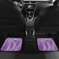 Polynesia Plumeria Lei Car Mats Periwinkle Curves Motif