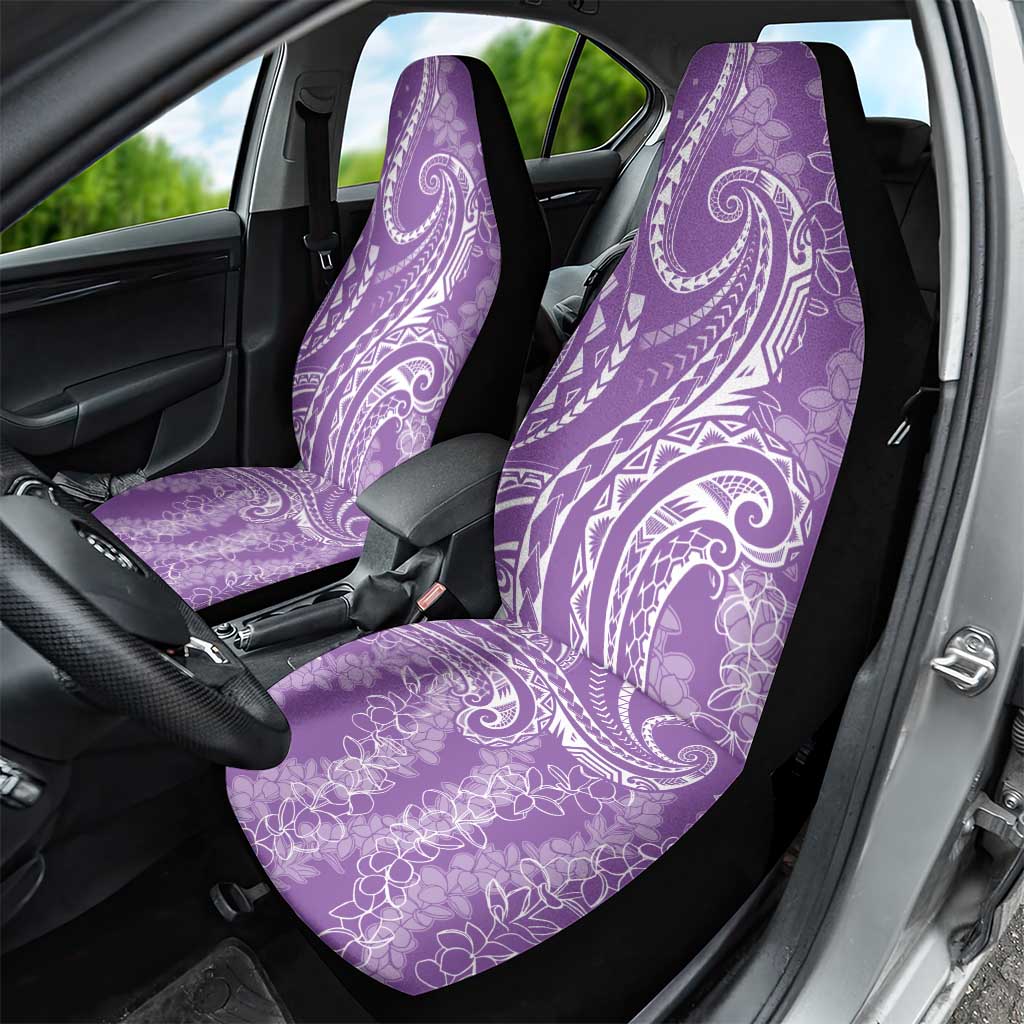 Polynesia Plumeria Lei Car Seat Cover Periwinkle Curves Motif