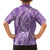Polynesia Plumeria Lei Family Matching Off The Shoulder Long Sleeve Dress and Hawaiian Shirt Periwinkle Curves Motif