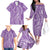 Polynesia Plumeria Lei Family Matching Off The Shoulder Long Sleeve Dress and Hawaiian Shirt Periwinkle Curves Motif
