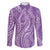 Polynesia Plumeria Lei Family Matching Off The Shoulder Long Sleeve Dress and Hawaiian Shirt Periwinkle Curves Motif