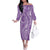 Polynesia Plumeria Lei Family Matching Off The Shoulder Long Sleeve Dress and Hawaiian Shirt Periwinkle Curves Motif