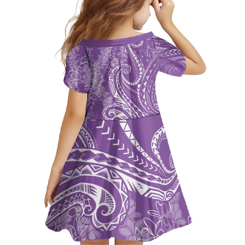 Polynesia Plumeria Lei Family Matching Short Sleeve Bodycon Dress and Hawaiian Shirt Periwinkle Curves Motif