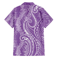 Polynesia Plumeria Lei Family Matching Summer Maxi Dress and Hawaiian Shirt Periwinkle Curves Motif LT7 - Polynesian Pride