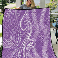 Polynesia Plumeria Lei Quilt Periwinkle Curves Motif