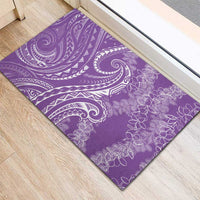 Polynesia Plumeria Lei Rubber Doormat Periwinkle Curves Motif LT7 - Polynesian Pride