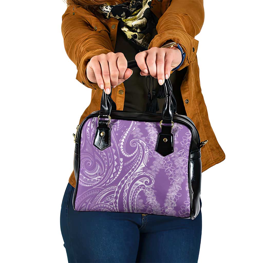 Polynesia Plumeria Lei Shoulder Handbag Periwinkle Curves Motif LT7 One Size Periwinkle - Polynesian Pride